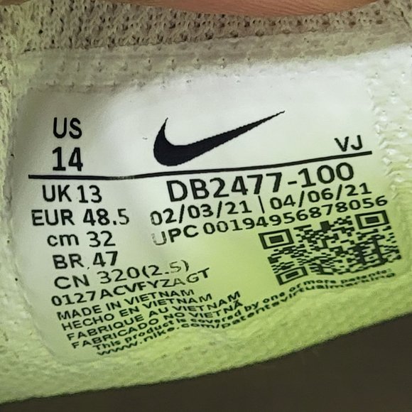 Nike Crater Impact Mens Size 14 White Summit White Platinum Tint DB2477-100 - Picture 9 of 13